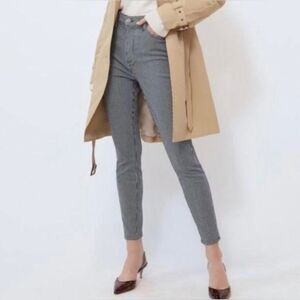 BLDWN   BALDWIN | Navy Blue White Striped Ultra High Rise Skinny Jeans - 28